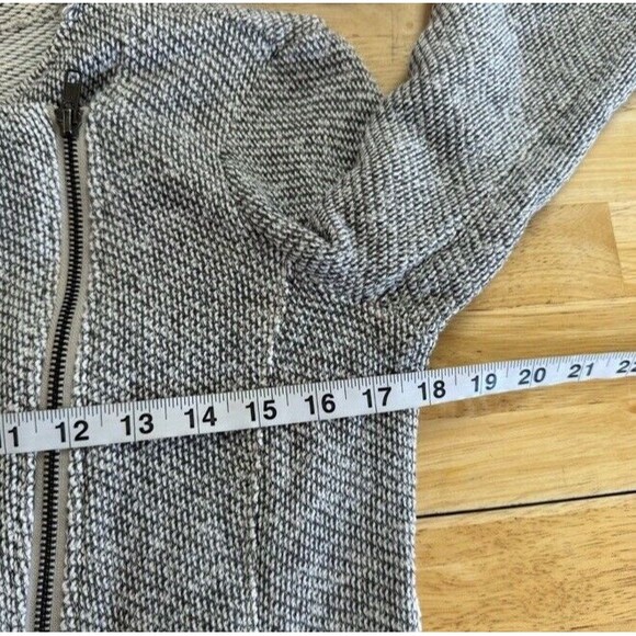 EILEEN FISHER Organic Cotton Terry Moto Jacket Zip Front Gray Ash Chic Biker XXS - Picture 6 of 10